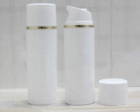White Plastic Airless Bottle With Silver Or Gold Line 200pcs