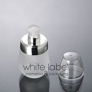 30ML FROSTED GLASS LOTION PUMP BOTTLE ASSORTED STYLES/SIZES- LOT/50PCS