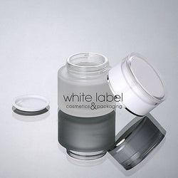 50G FROSTED GLASS CREAM COSMETIC JAR WHITE/SILVER WHOLESALE-NEW 50 PCS/LOT