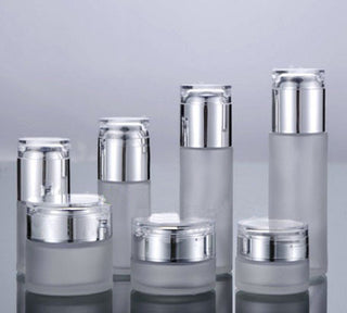 80ml Frosted Glass Bottle With Silver Cap (50pcs)