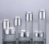 80ml Frosted Glass Bottle With Silver Cap (50pcs)
