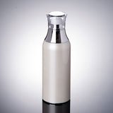 100ML pearl white airless bottle with silver collar and transparent lid-50pcs