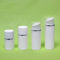 White Plastic Airless Bottle With Silver Or Gold Line 50pcs