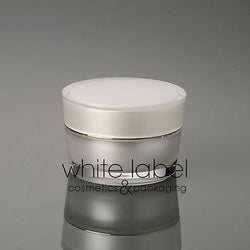 50G WHITE/PEARL COSMETIC ACRYLIC CONE SHAPE CREAM JAR WITH GOLD-NEW100PCS/LOT