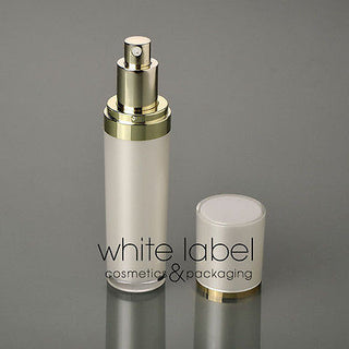 50ML WHITE COSMETIC ACRYLIC CONE PRESS PUMP LOTION BOTTLE WITH GOLD-NEW 100PCS