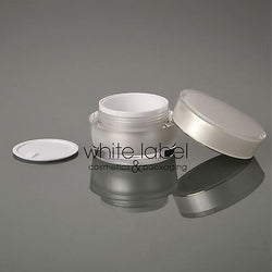 30G WHITE/PEARL COSMETIC ACRYLIC CONE SHAPE CREAM JAR WITH GOLD -100PCS/LOT