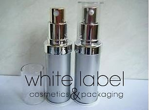 20ML COSMETIC AIRLESS LOTION PUMP BOTTLE SILVER/BLUE COLOR-50 PCS