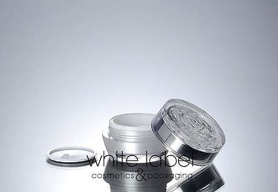 15G PEARL WHITE ACRYLIC CREAM JAR WITH FLOWER SHAPE LID - NEW 100PCS/LOT