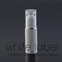 30ML WHITE AIRLESS VACUUM PUMP LOTION BOTTLE WITH SILVER LINE- NEW 50PCS/LOT