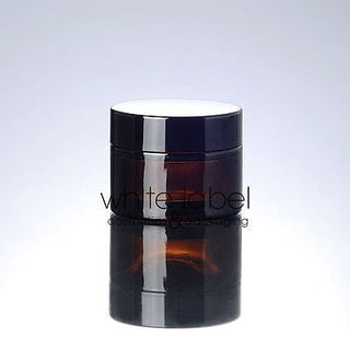 30G BROWN GLASS CREAM COSMETIC JAR BLACK LID WHOLESALE- 50PCS/LOT