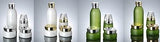 30ml GREEN COSMETIC GLASS LOTION PUMP BOTTLE ASSORTED STYLES/SIZES-LOT/50 PCS