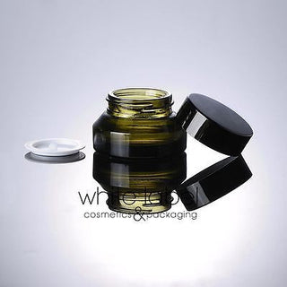 15G GREEN GLASS COSMETIC CREAM JAR WITH BLACK LID WHOLESALE- NEW 50PCS/LOT