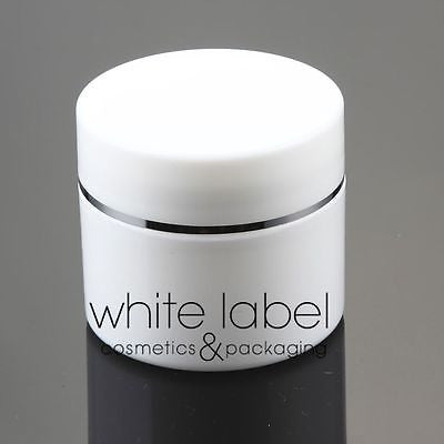 50G WHITE/SILVER DOUBLE WALL COSMETIC CREAM JAR WHOLESALE - NEW 50PCS/LOT