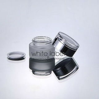 30G FROSTED GLASS COSMETIC CREAM JAR WITH SILVER LID WHOLESALE-50PCS/LOT