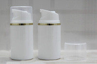 White Plastic Airless Bottle With Silver Or Gold Line 50pcs