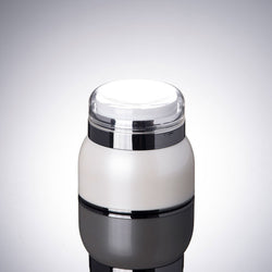 30G Pearl White Airless Jar With Silver Collar & Transparent Lid-50pcs