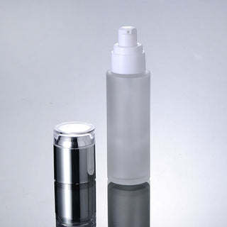 60ml frosted glass bottle with shiny silver cap (50pcs)