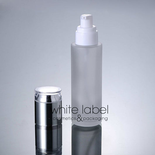 80ml Frosted Glass Bottle With Silver Cap (50pcs)