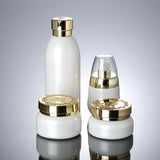 30ml white boutique glass lotion bottle with gold lid (50pcs)
